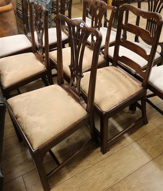 Four Chippendale style chairs